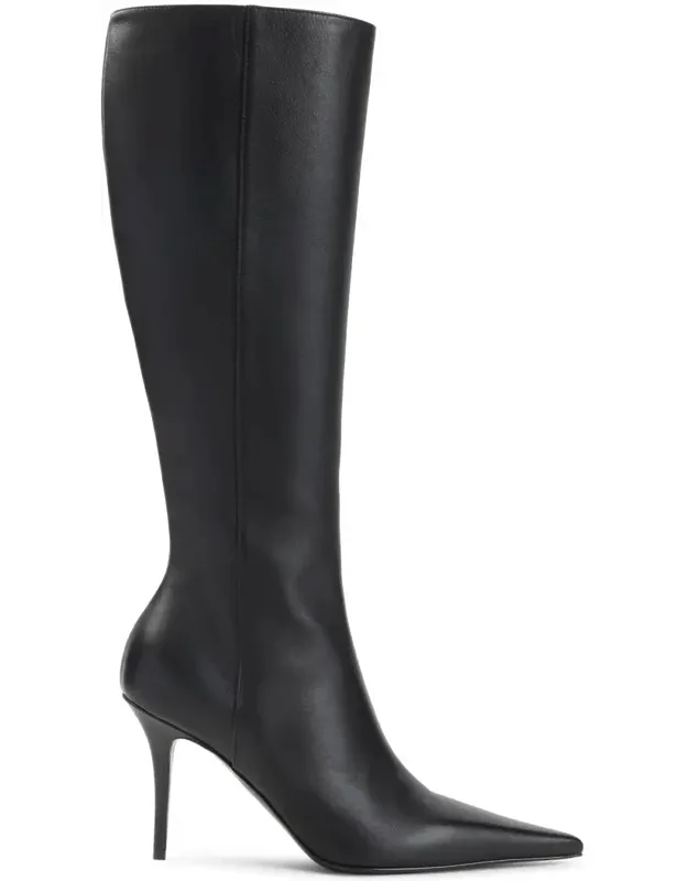 Amina Muaddi Barbara Boots 90 With Pointed Toe And Zip Fastening