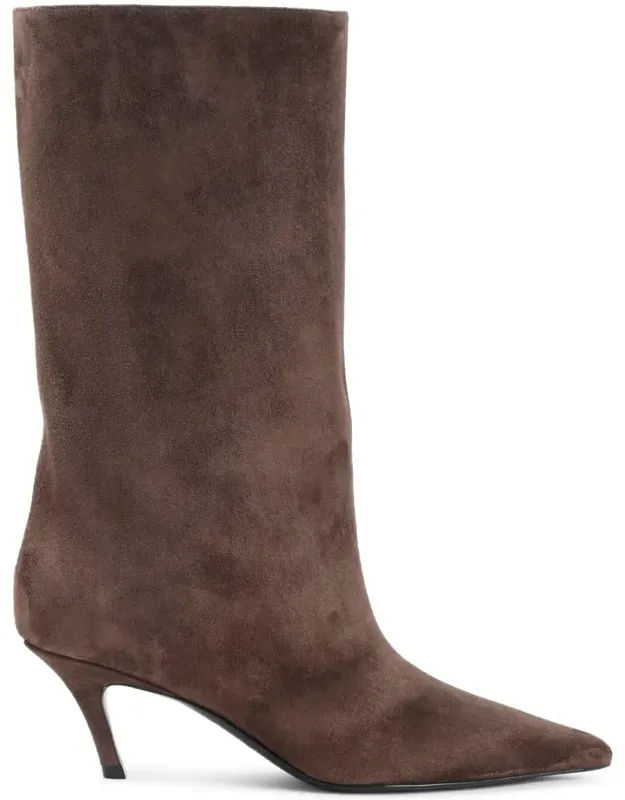 Amina Muaddi Fiona Boots, Oblique Heels
