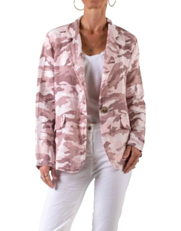 Camo Linen Blazer