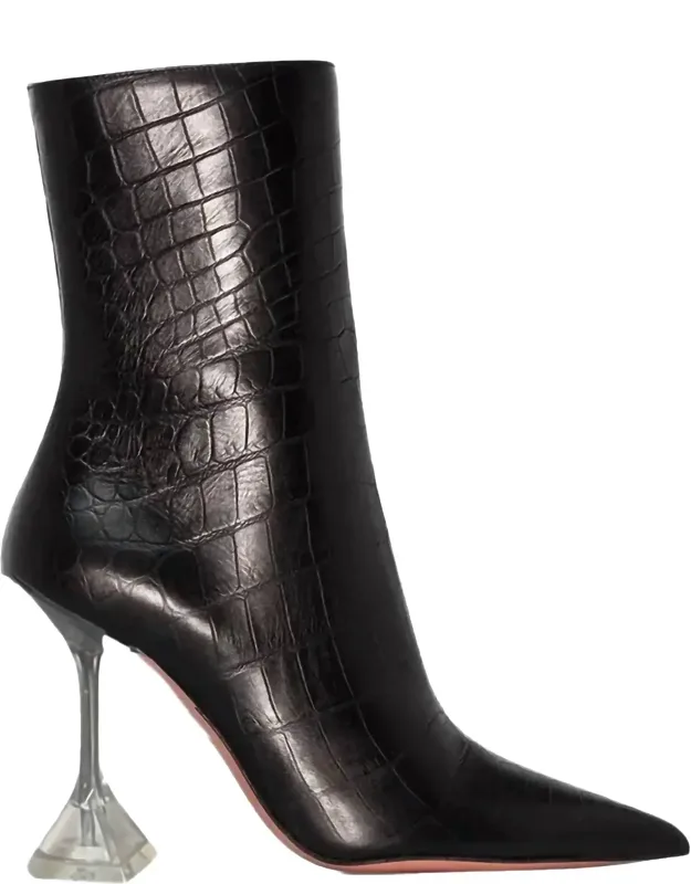 Giorgia Croc Leather Mid-calf Boots