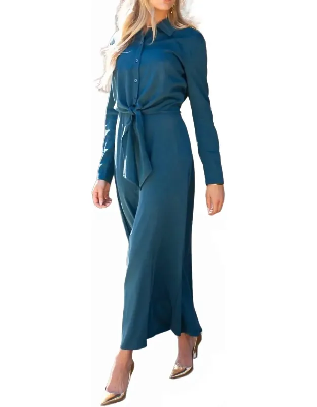 Button Down Tie Top Dress