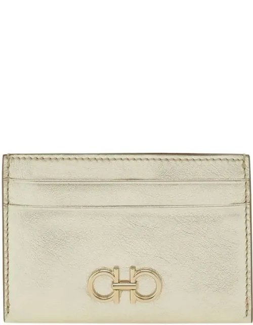 Gancini Laminated Leather Card Holder