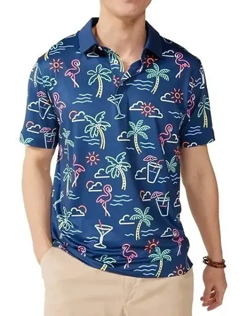 The Neon Light Polo Printed Golf Shirt