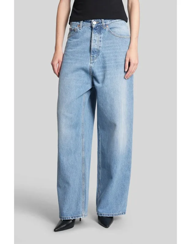 Jeans With Frontal Closure And Made In Italy