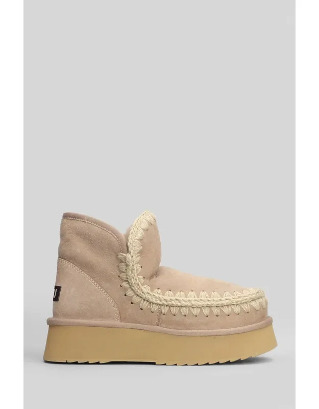 Mini Eskimo Platform Ankle Boots Inside Wedge