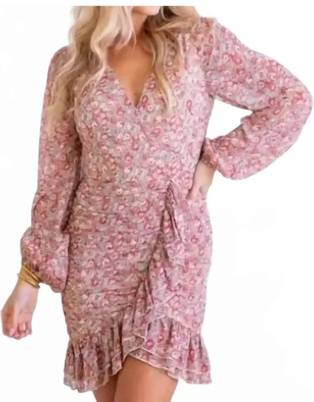Floral Wrap Ruffle Dress
