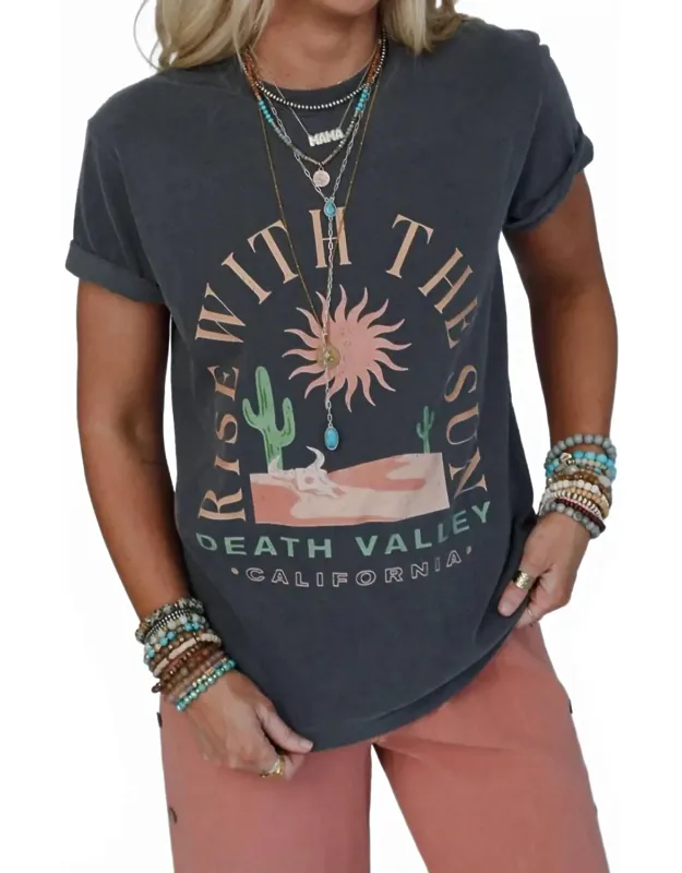 Rise With The Sun Graphic Round Neck Short Sleeve T-shirt