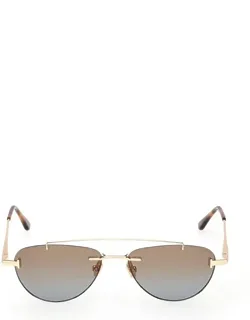 Tom Ford Eyewear Sunglasses Aviator Gold Metal Italy
