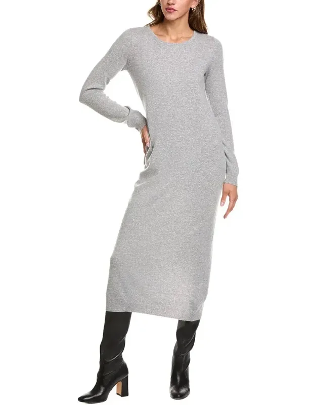 Bateau Neck Cashmere Midi Dress
