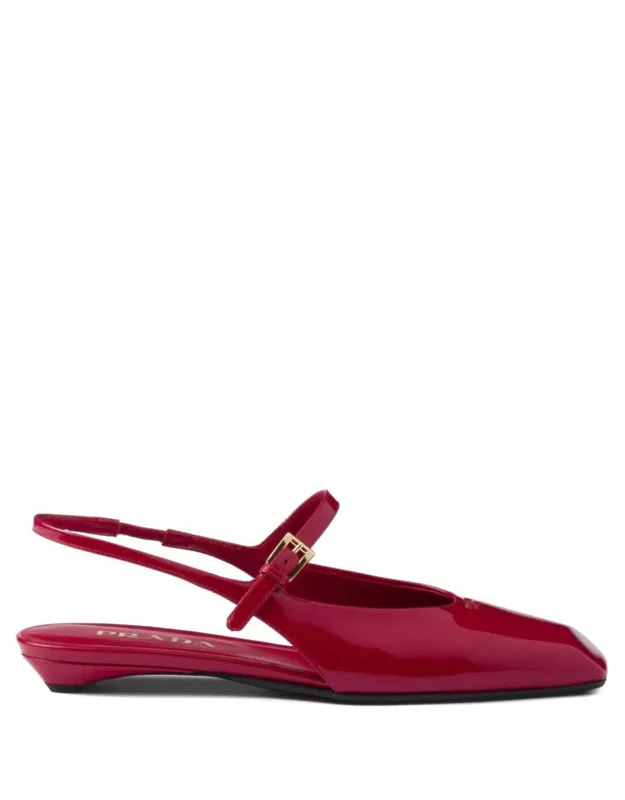 Patent Leather Slingback Ballerinas