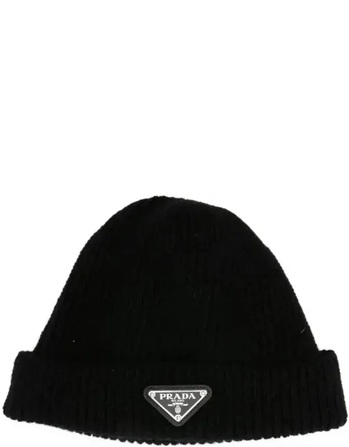 Ribbed Logo-plaque Beanie