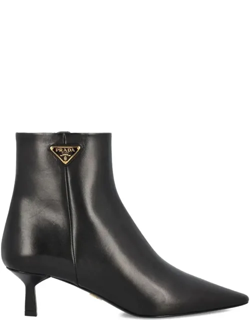 Leather Pointed Ankle Boots