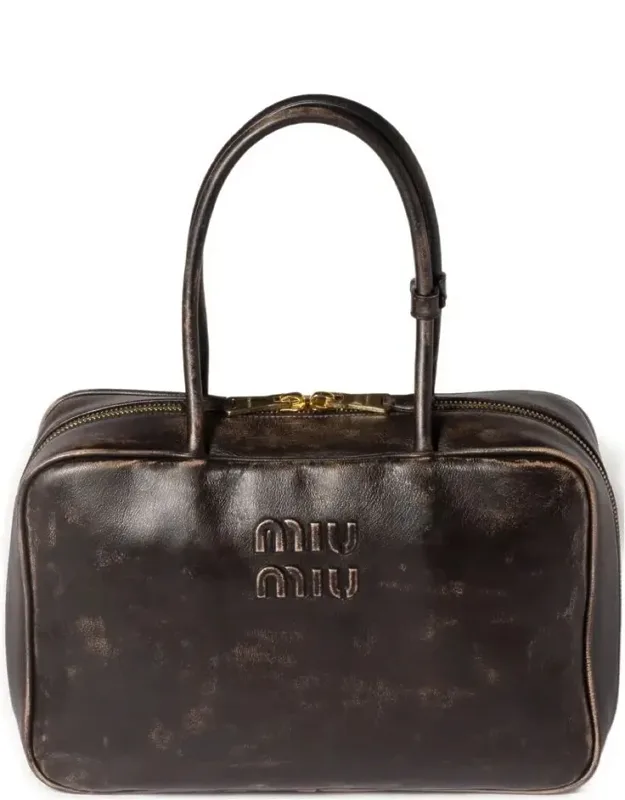 Vintage-effect Nappa Leather Bag