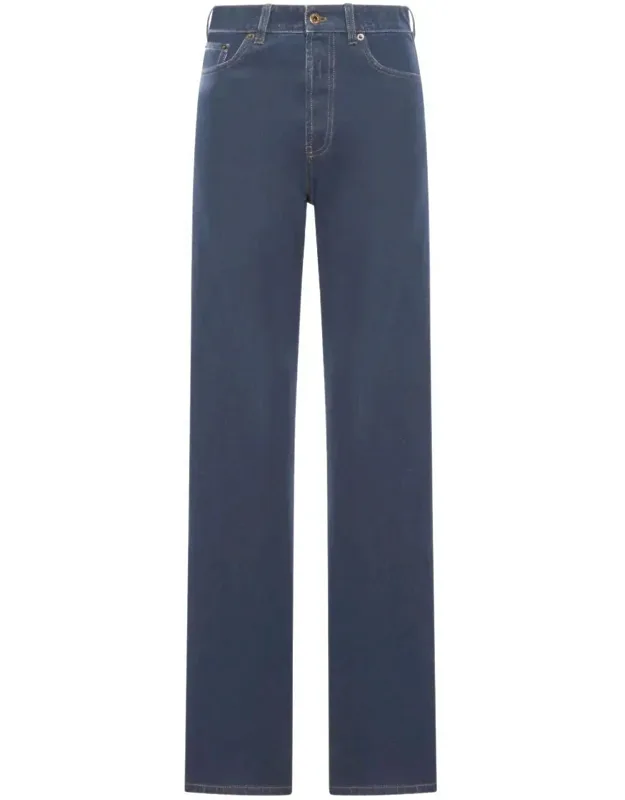 Embroidered-logo Flock Jeans