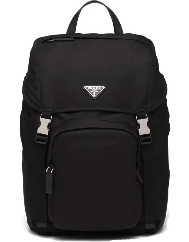 Re-nylon And Saffiano Leather Backpack Bag