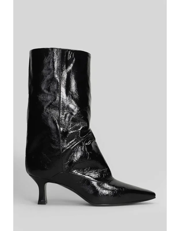 High Heels Boots With Pointed Toe And Slip On