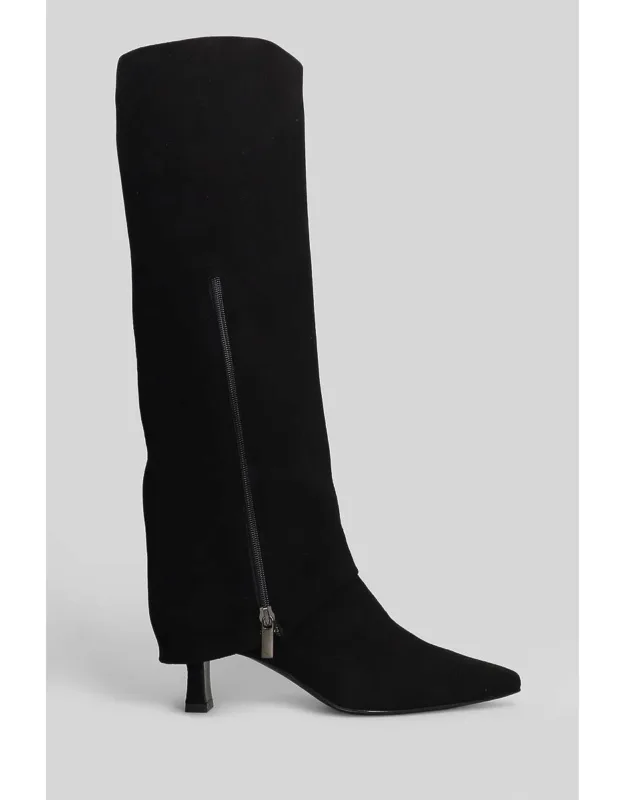 High Heels Boots With Pointed Toe And Side Zip