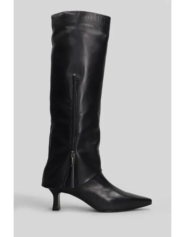 High Heels Boots With Pointed Toe And Side Zip