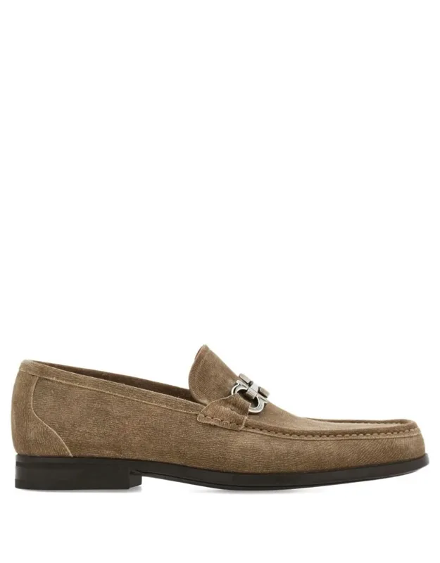 Grandioso Suede Loafers With Gancini Buckle