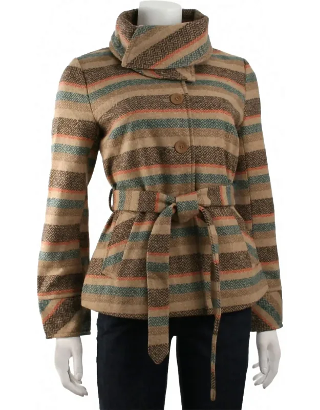 Fold Over Funnel Collar Coat