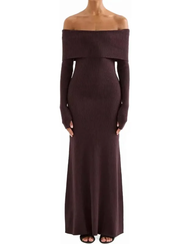 Krishna Off The Shoulder Knit Dress