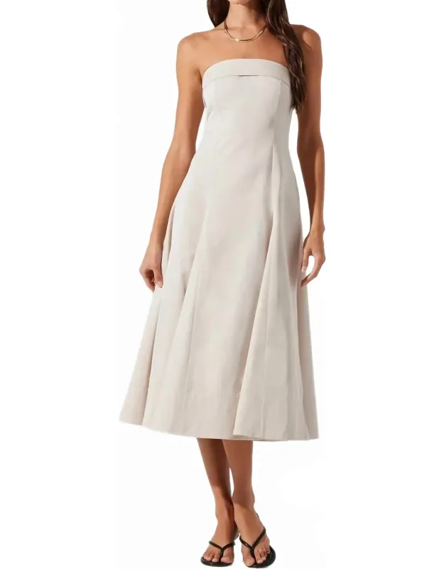 Fitted Strapless Midi Dress
