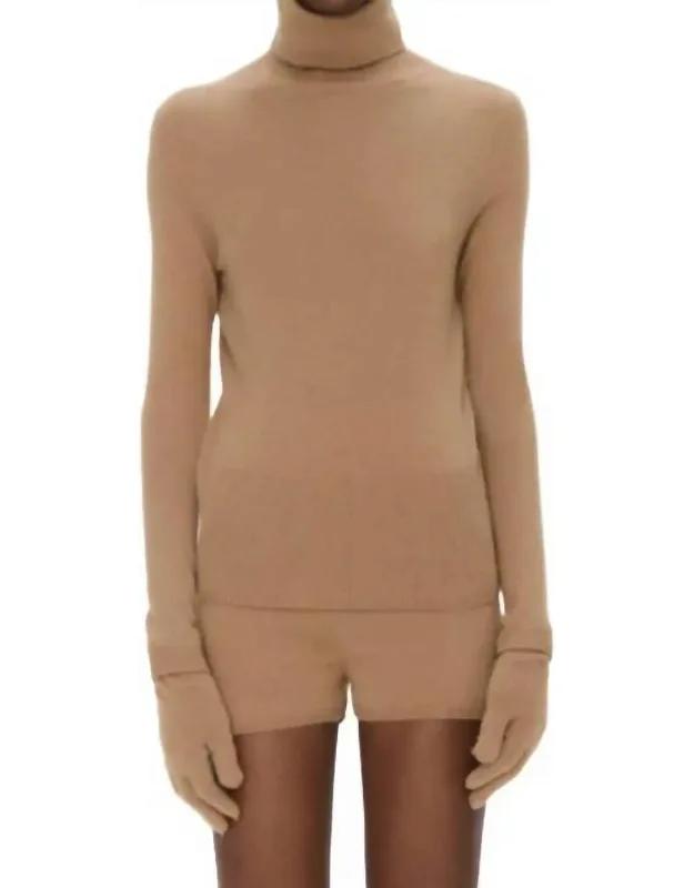 Dita Cashmere Turtleneck Sweater With Gloves
