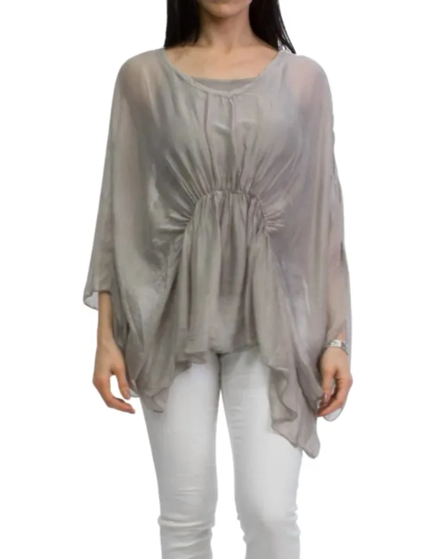 Bat-wing Scoop Neck Blouse
