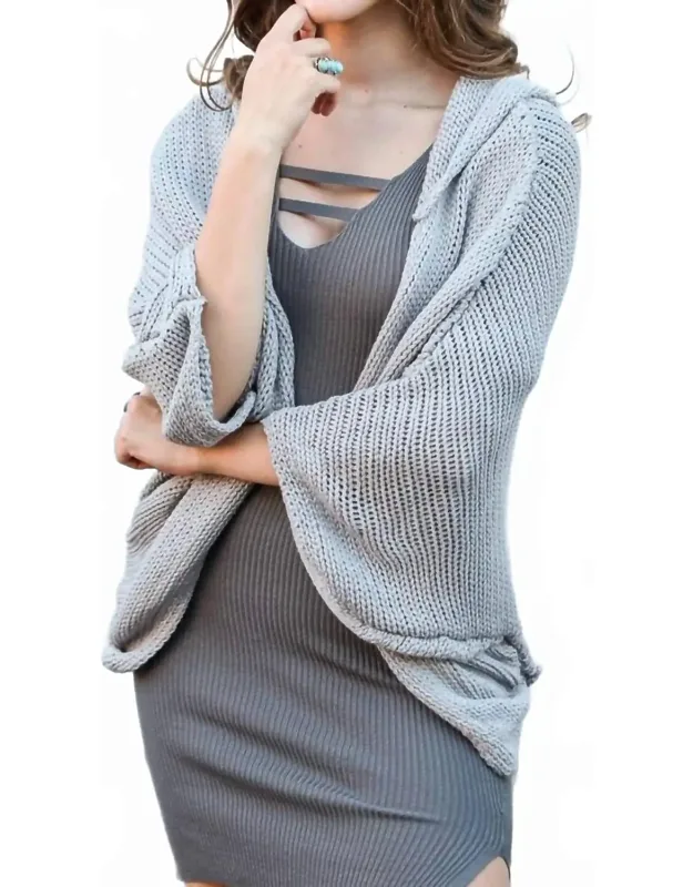 Knitted Hooded Cardigan