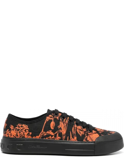 Pattern-print Low-top Lace-up Sneakers