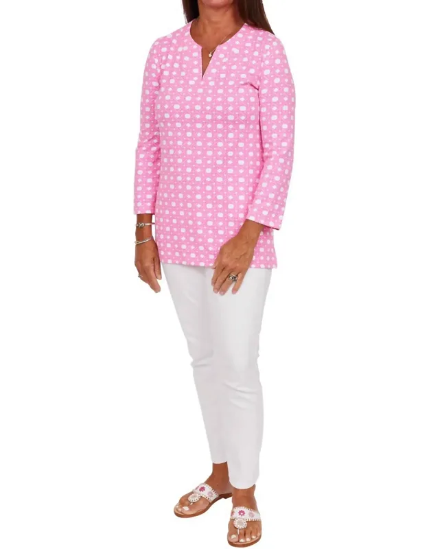 Boca Grande Cane Print Tunic Top