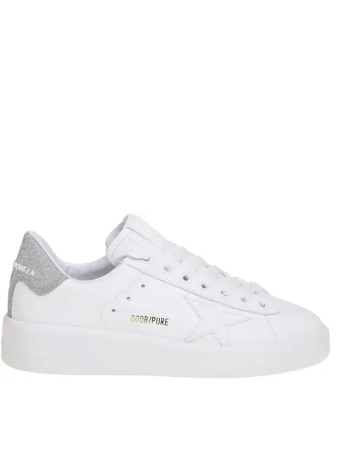 Golden Goose Sneakers With Silver Glitter Heel Tab And Rubber Sole