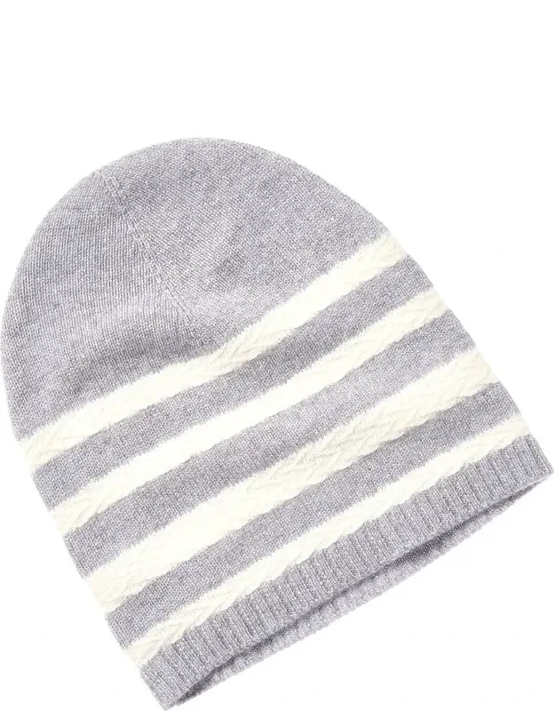Herringbone Stripe Cashmere Hat