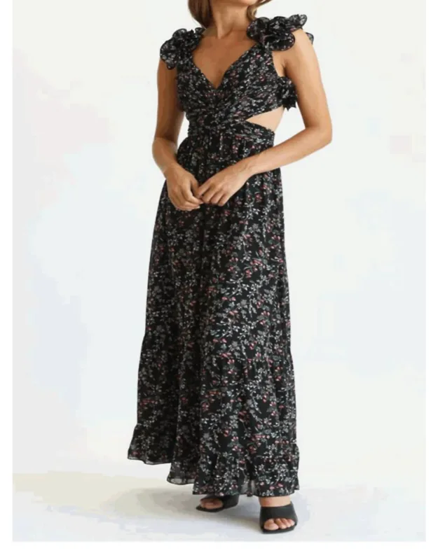 Floral Cutout Maxi Dress