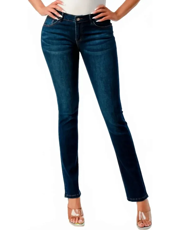 Mid-rise Denim Straight Leg Jeans