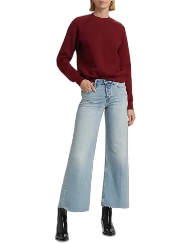 Mid-rise Stretch Wide-leg Crop Jeans
