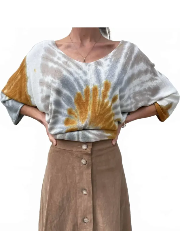 Petunia Scoop Neck Tie Dye Sweater