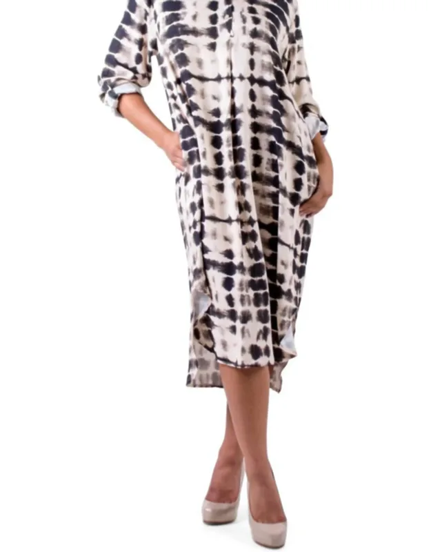 Tie-dye Tunic Midi Dress