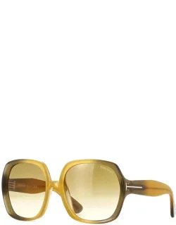 Sunglasses Square Full Rim, Shiny Black Frame And Smoke Lens Ft122101a