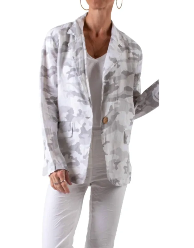 Camo Linen Blazer