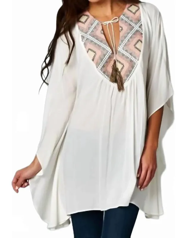 Embroidered Kaftan Tunic