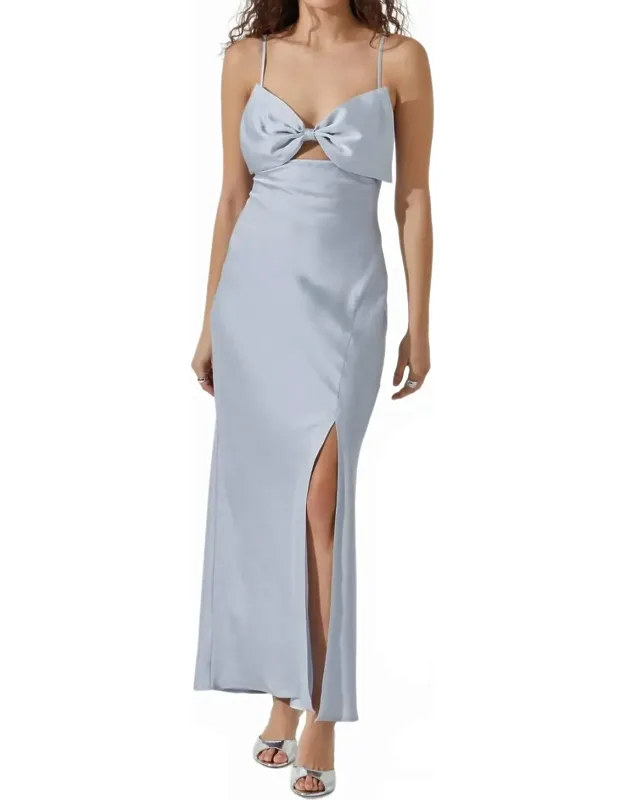 Satin Bow Midi Dress