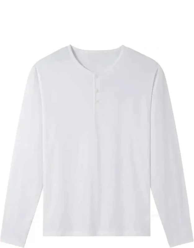 River T-shirt Henley Neck Long Sleeve
