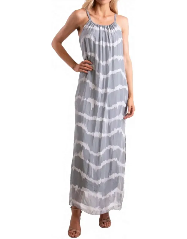 Tie Dye Silk Midi Dress