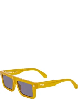 Sunglasses Square Full Rim, White Frame And Dark Grey Lens