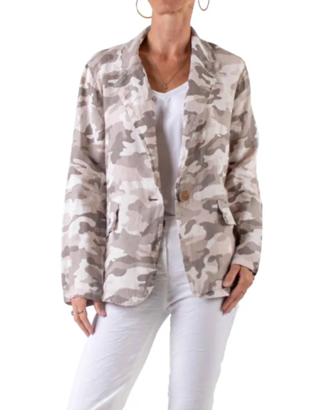 Camo Linen Blazer