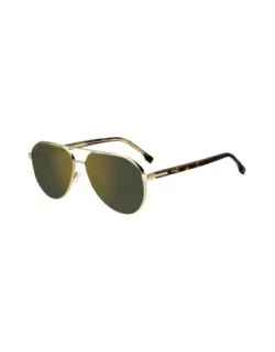 Gold-tone Sunglasses With Havana-acetate Temples