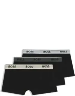 Three-pack Of Logo-waistband Trunks In Stretch Cotton - Patterned Underwear