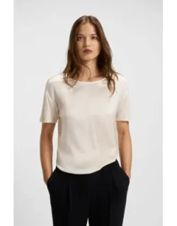 Regular-fit T-shirt With Stretch-silk Front