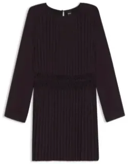 Smocked-waistband Dress With Plissé Pleats
